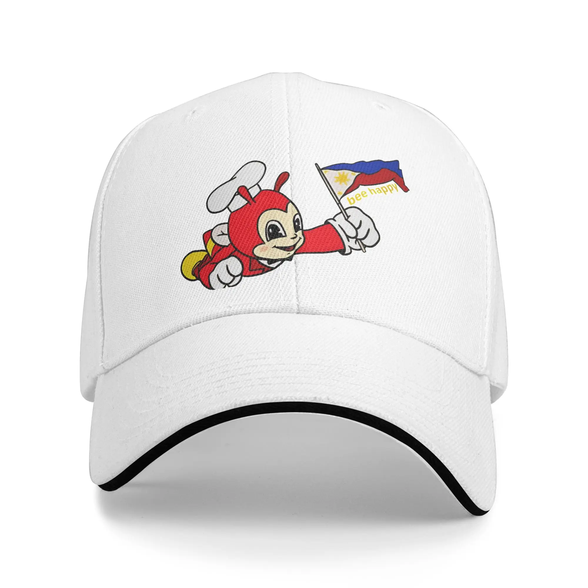 Jollibee Bee Happy Philippine Flag Sticker Baseball Cap  Trucker Hat Summer Dropshipping Men Adult Street Style Baseball Caps