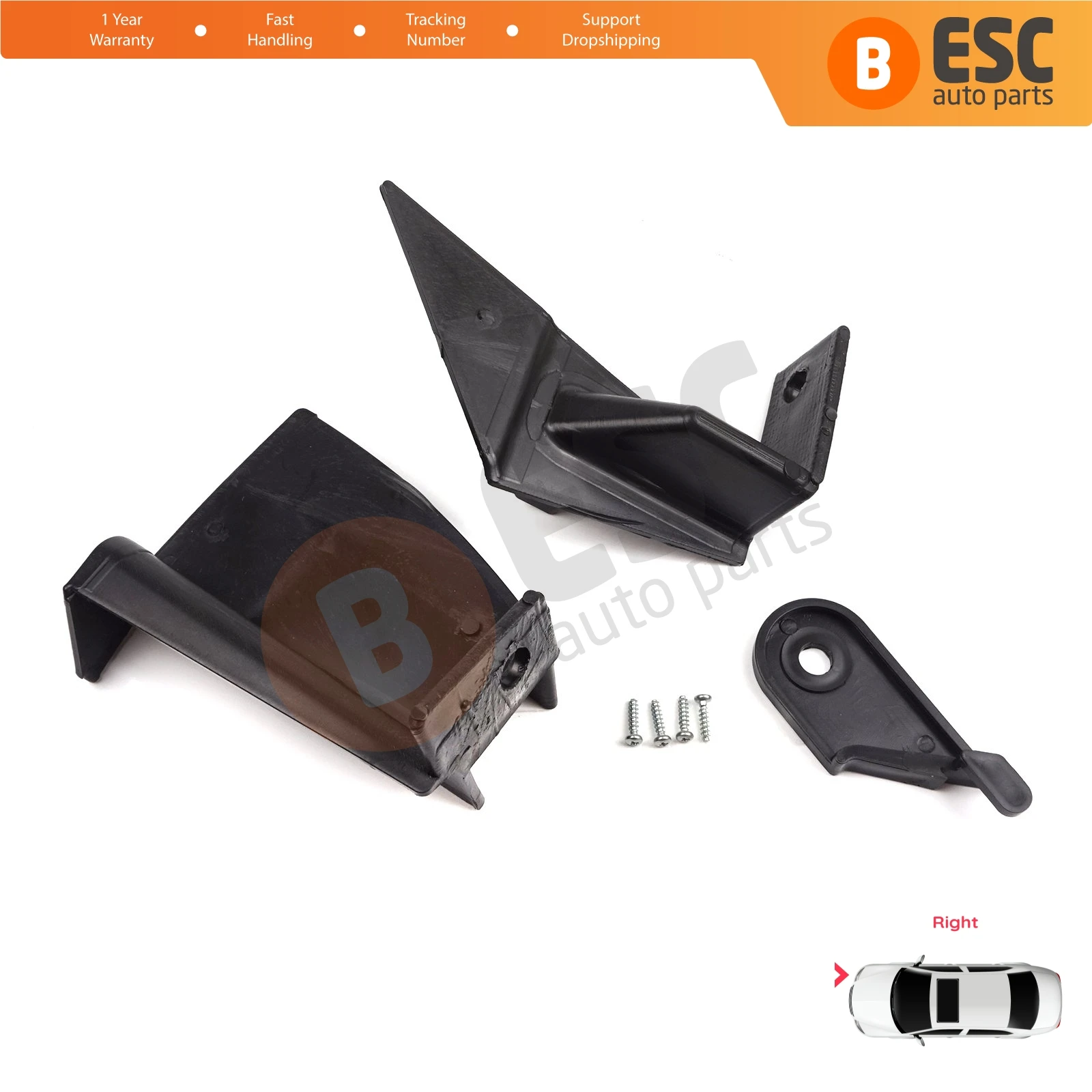 EHL521 Headlight Housing Repair Mount Holder Bracket Tab Clips Kit Right Side for Renault Dacia Lodgy Dokker 2012-On 260102414R