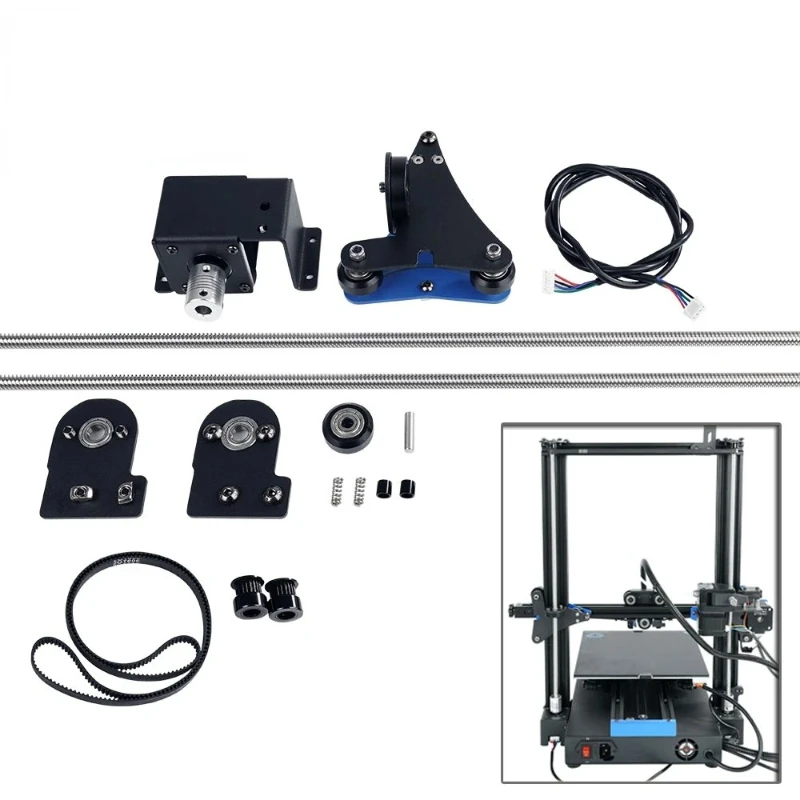 

3D Printer Parts Dual Z-Axis Upgrade Kit Adaptive Tensioner Belt Wheel Set for BLU-3 3D Printer Dual Motor Dual Z-Axis