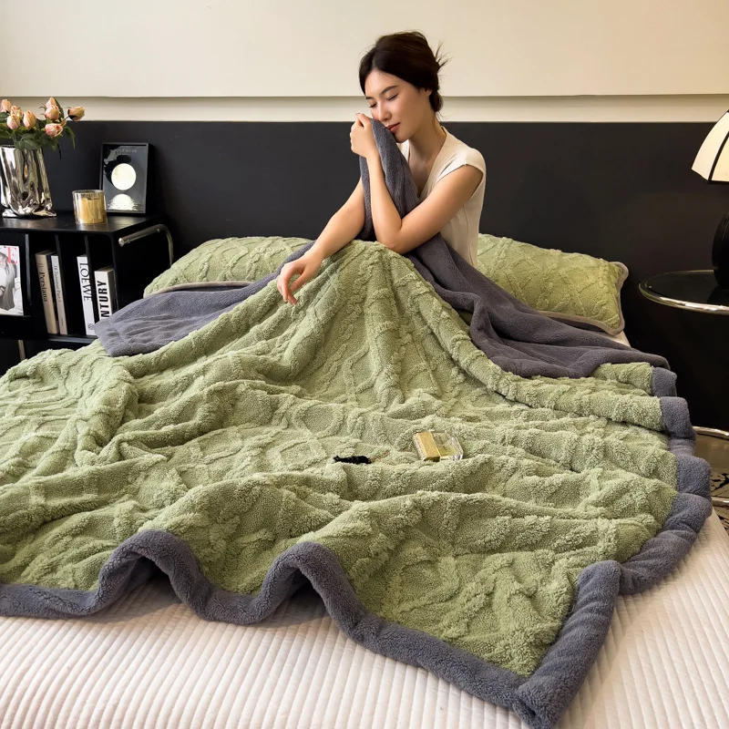 2025 جديد بلون تاف الصوف بطانية سميكة الراحة بطانية الحليب الصوف مكتب قيلولة المرجان الصوف بطانية ، لا المخدة #2