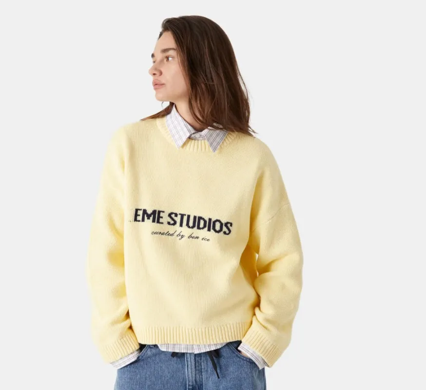 Y2K سترة محبوكة كلاسيكية أمريكية عالية الشارع سترة نسائية هاراجوكو ملابس الشارع الشهير 2025 الخريف والشتاء بأكمام طويلة للرجال