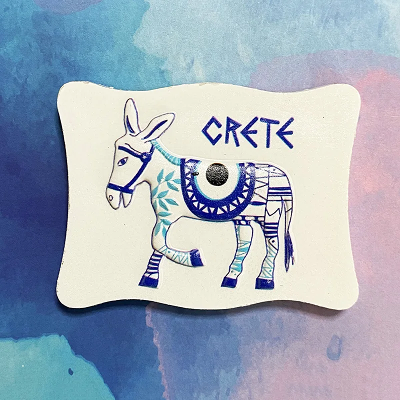 Crete, Greece Creative donkey travel souvenirs 3D stereo refrigerator sticker Home decor items Collection crafts