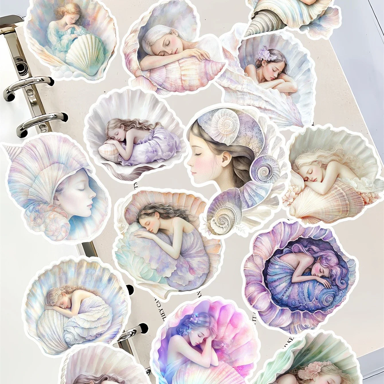 

17pcs Watercolor Shell Beauty Mermaid Ocean Goddesss Stickers Diary Notebook Planner /Handbook DIY Letter Adesivos Flower Daily