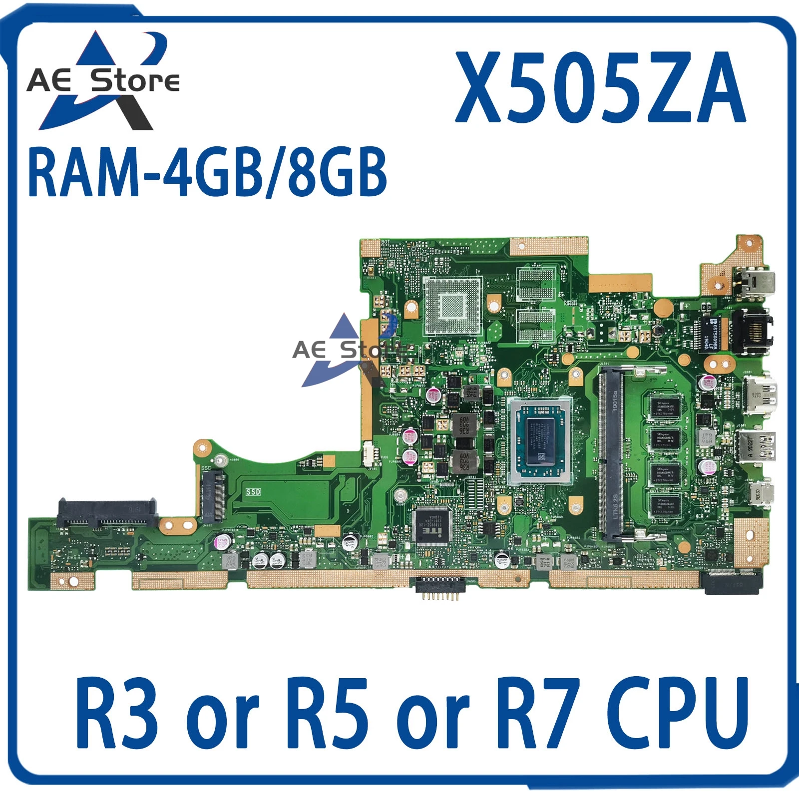 

X505ZA Mainboard For ASUS X505Z F505Z K505Z A505Z RX505Z Laptop Motherboard R3 R5 R7 UMA RAM-4GB/8GB