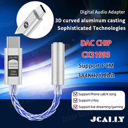JCALLY JM6 Pro CX31993 Hifi DAC Type-C to 3.5mm Digital Audio Decoding Portable Headphone Amplifier DAC Type C to 3.5mm LXDA AMP