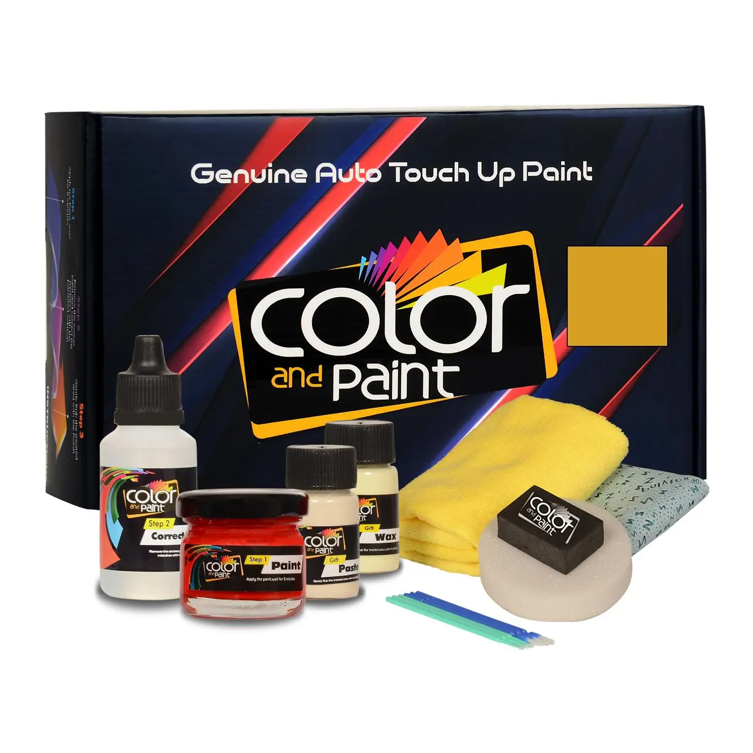 Color and Paint compatible with Daewoo Automotive Touch Up Paint - GOLDEN YELLOW MICA MET - 51U - Basic Care