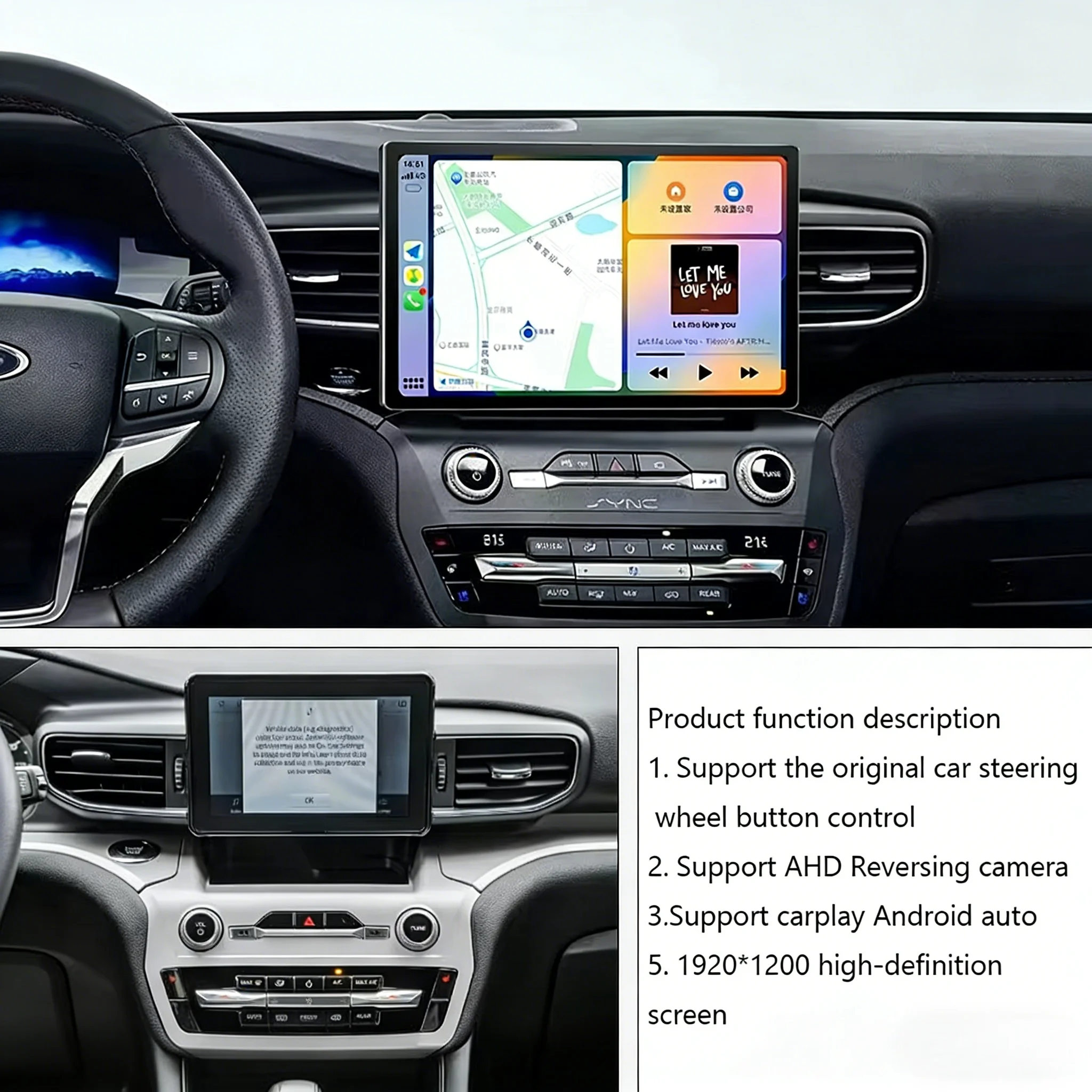 Android15 Car Radio 13 INCH Screen For Ford Explorer 2021-2025 Stereo Car Multimedia Video Player GPS Navigation CarPlay WIFI 4G
