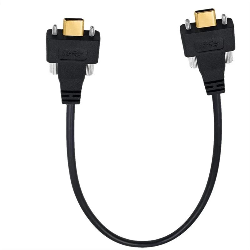 

USB 3.1 Type c Type-c USB-c Male to male Dual Screw Locking Connector 10Gbps Data Cable 0.3m 1m 2m Panel Mount Type-C Cable