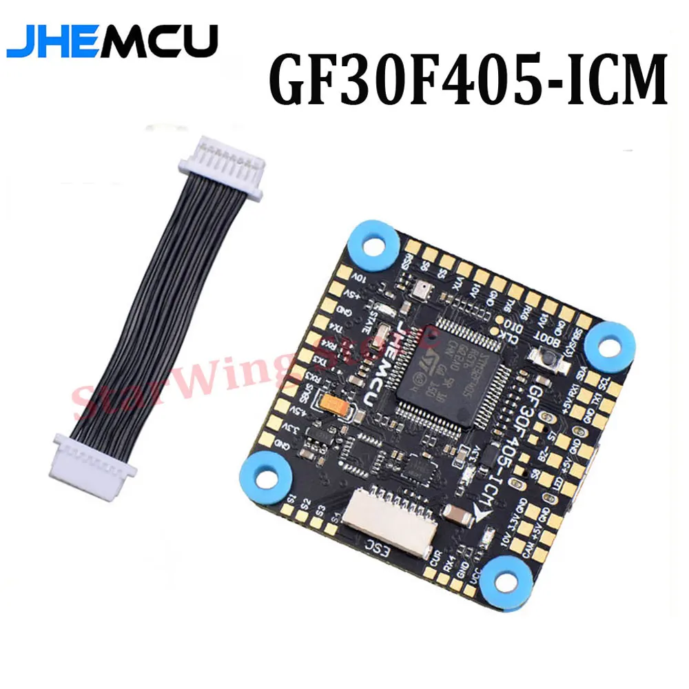 

JHEMCU GF30F405-ICM Baro OSD BalckBox 5 в 10 в Dual BEC F405 Контроллер полета 3-8S 30x30 мм для радиоуправляемых FPV запчастей для фристайла