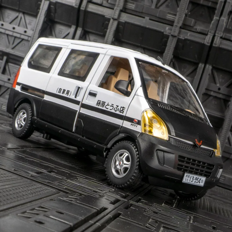 1:24 Wuling Rongguang Van Modell Auto Spielzeug Legierung Diecast Sound Licht Zurückziehen Tofu Shop Miniatur Fahrzeug Modelle Spielzeug Geschenk für Kind