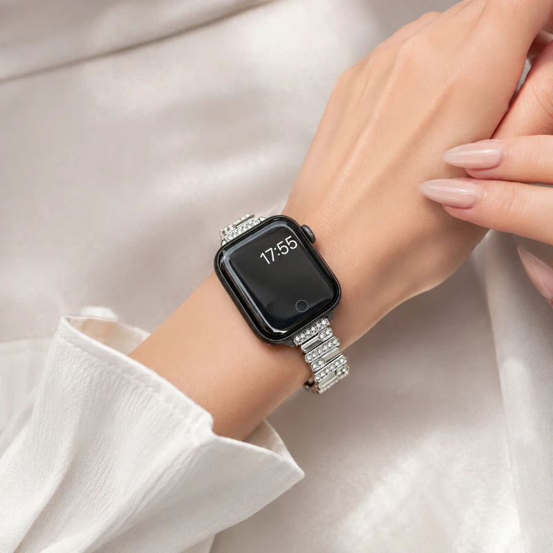 Luxury Watch Apple Bands - Luxury Sparkly Rhinestone Metal Strap For