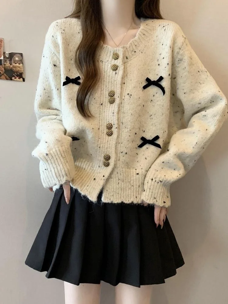 Koreanische Sle Chic ort Strickjacke frauen Herbst Winter Neue Große Größe Fett MM Knoten Pullover Mantel Heißer Feuer Beau