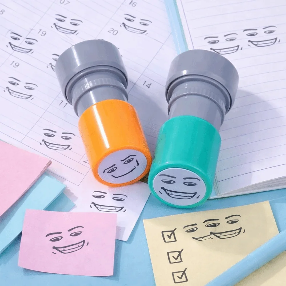 Reusable Funny Expressions Seal Quick-drying Simple Design Cartoon Seal Creative combination Pressing-style Stamps Birthday Gift
