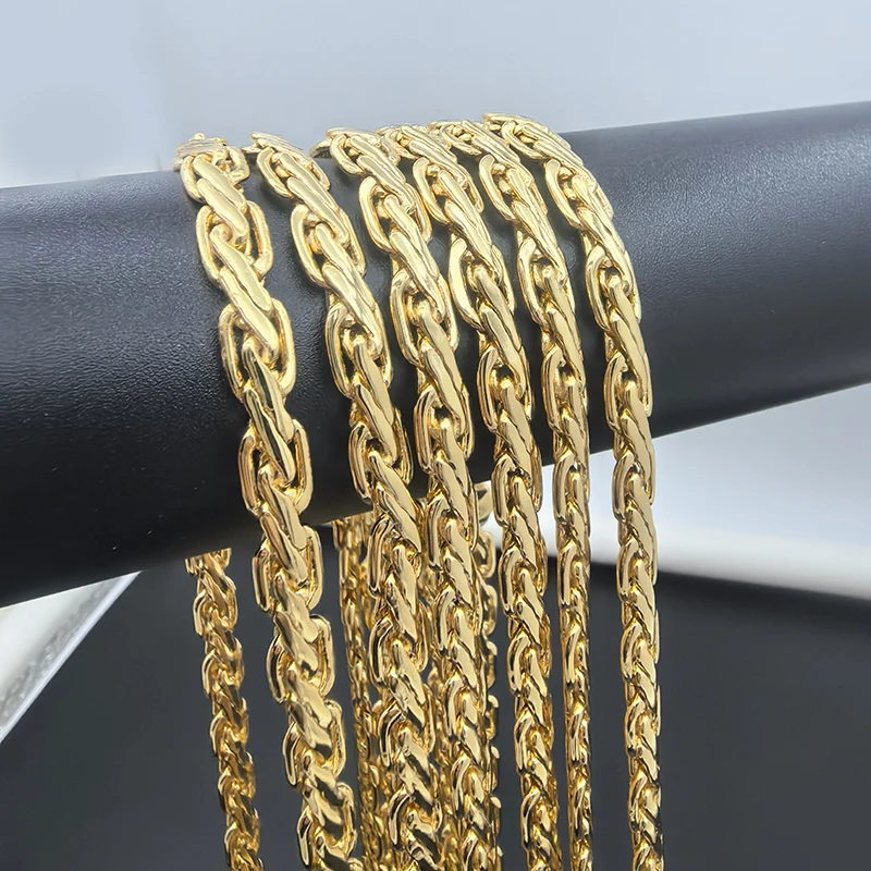 الهيب هوب ربط سلسلة قلادة للنساء الرجال 18 بوصة سحر 6 مللي متر سلسلة مسطحة العصرية ارتداء اليومي حفل زفاف هدية #4