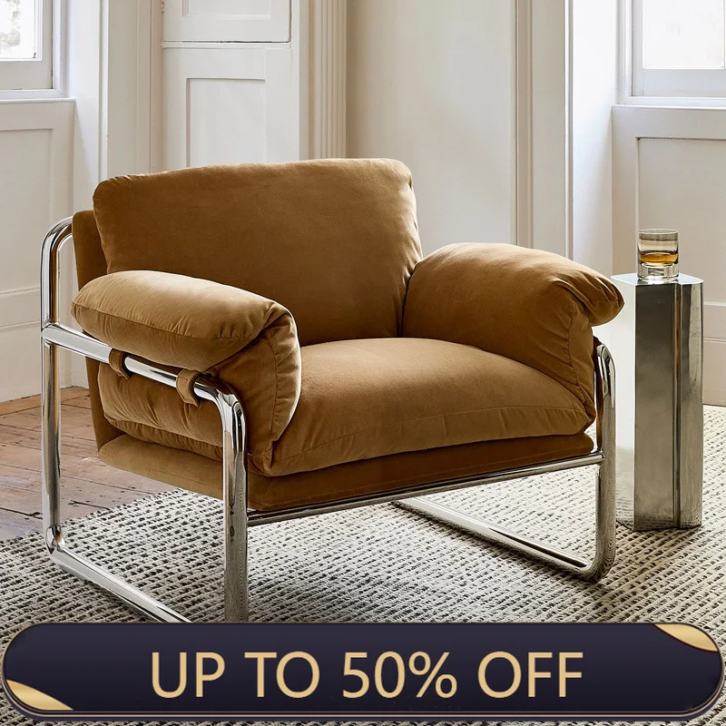 Modern Living Room Chairs Comfortable Backrest Armchairs Relaxing Lounges Chair Vintage Individual Lazy Sofa Elegant Furniture