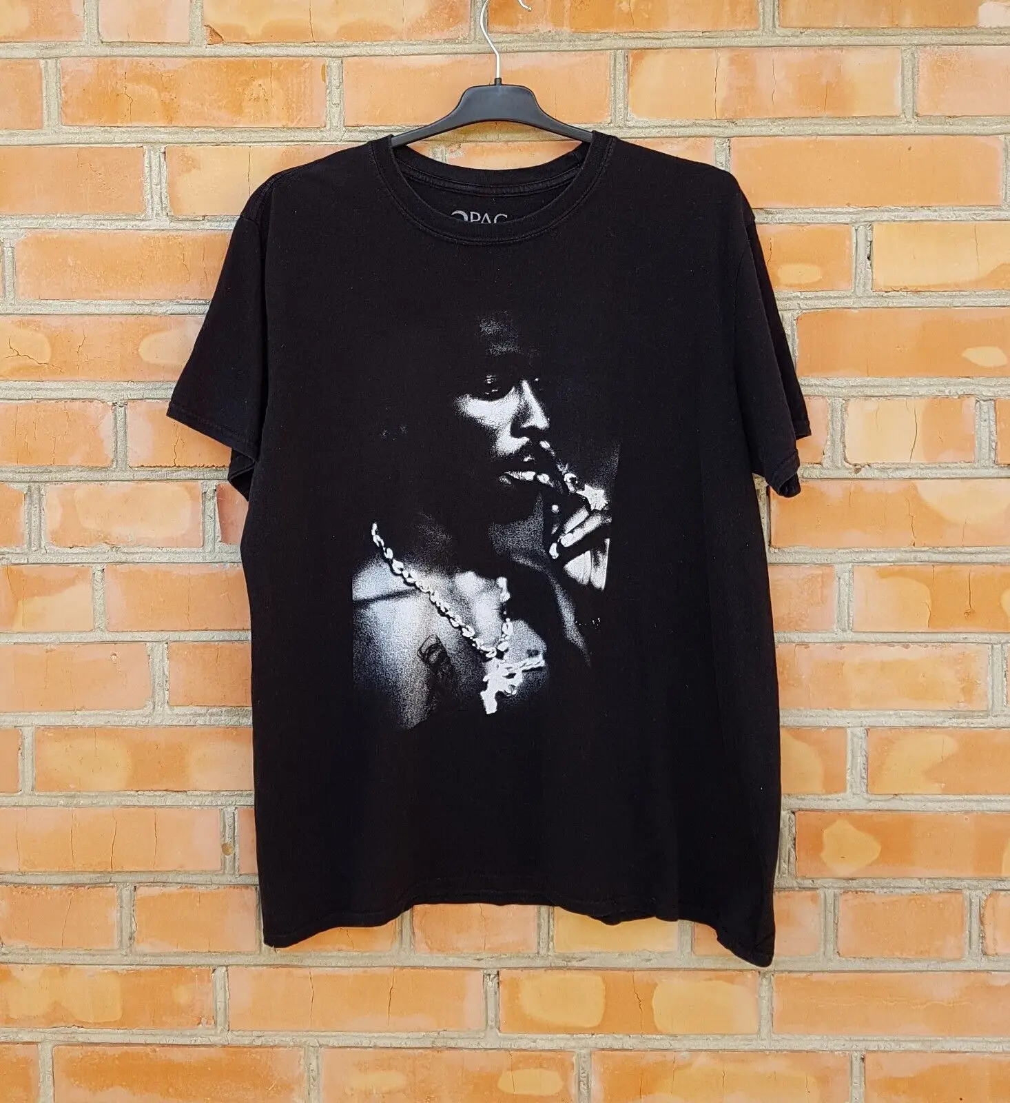 

2PAC Shakur Rap Tee T Shirt Vintage size SMan T-Shirts Short Sleeve Tees Female Clothing High End Men's Clothing