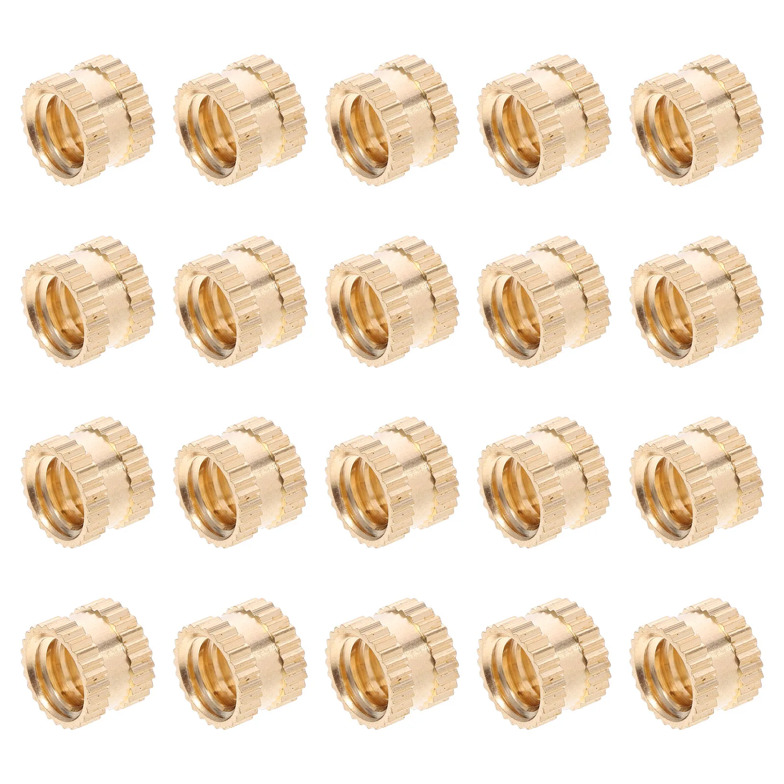 

20 Pcs Brass Nut Threaded Insert Self Tapping Inserts Replacement Copper Heat Kit