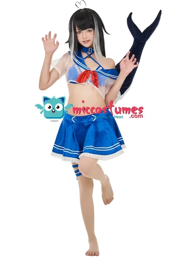 

Miccostumes Women's Cosplay Costume Sailor Top and Skirt Set with Tail for Halloween Cosplay Costume