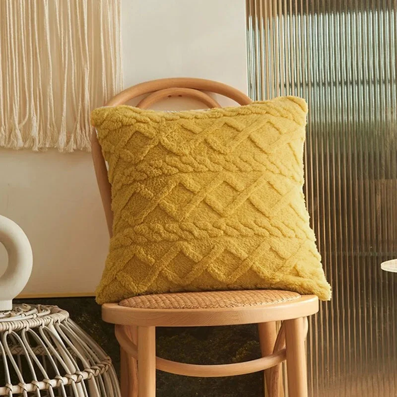 1pcs Solid Jacquard Stuffed And Geometrial Pattern Cushion Cover Piliow With High Quality For Sofa And Bed Without Insert