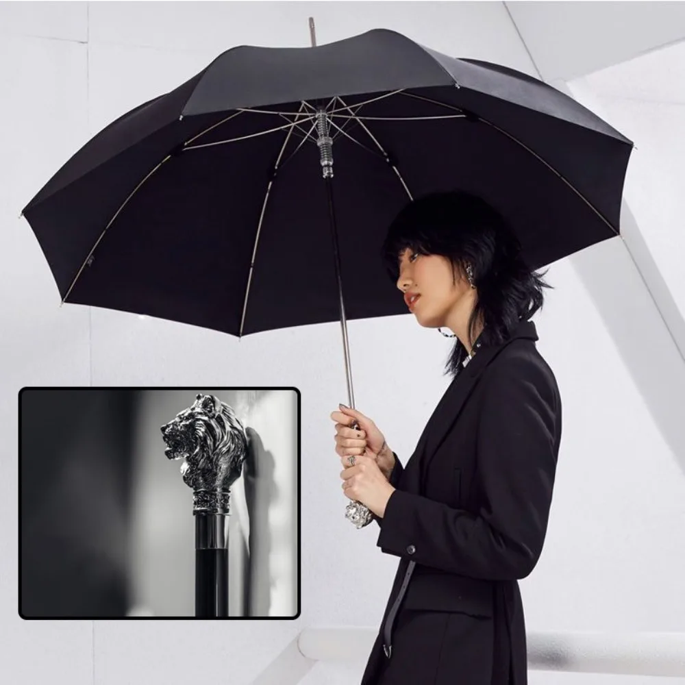 

Черный резиновый зонт с головой льва, защита от солнца и ультрафиолета, змеиная голова, креативный дизайн, зонтик, товары для дома