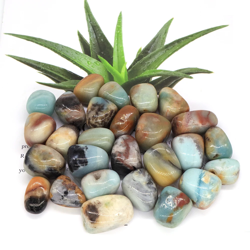 

Natura Amazonite Tumbled Stone Healing Crystal Specime Quartz Reiki Chakra Real Polished Gemstone Aquarium Home Decor Wholesale