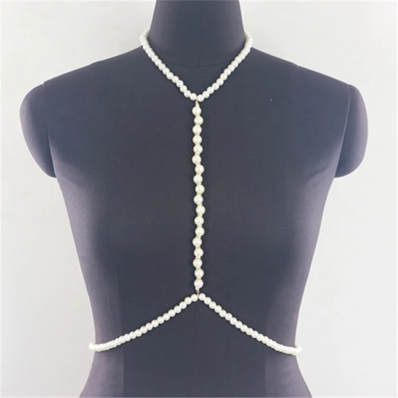 Modische Damen-Handgefertigte Imitationsperlen-Körperkette Verstellbare Choker-Taillenkette Hochzeits-Brautschmuck 2026 – Detail 2
