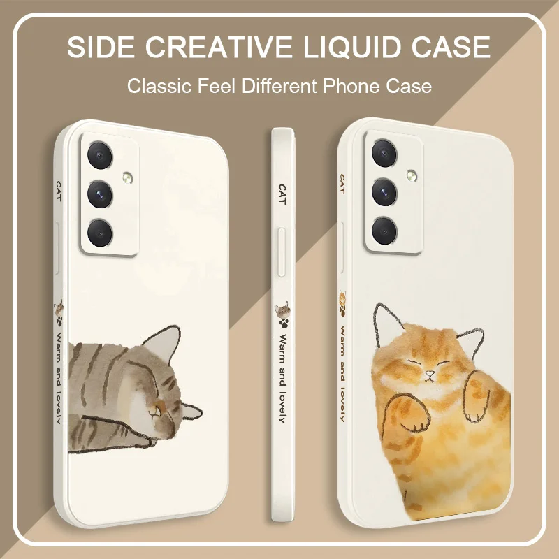 Lazy Cat Sleeping Phone Case For Samsung Galaxy A56 A36 A26 A16 A06 A17 A55 A35 A25 A15 A56 A05 A05S A54 A34 A24 A14 A04 A04S A0