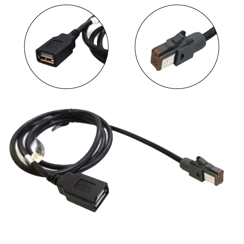 

Conector Wire USB Adapter Cable Audio Input Black Replacement Vehicle 100cm Length 1pcs 1x Accessories Durable