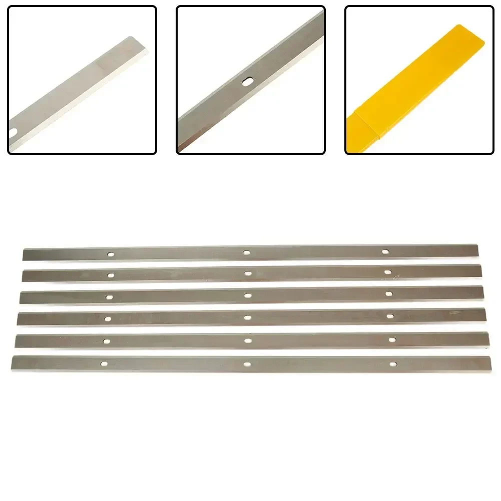 6pcs Planer Blades Double Edged Knives 330x12x1.5mm For DH330 DH316 HSS High Speed Steel Portable Set Planer Cutting Tool