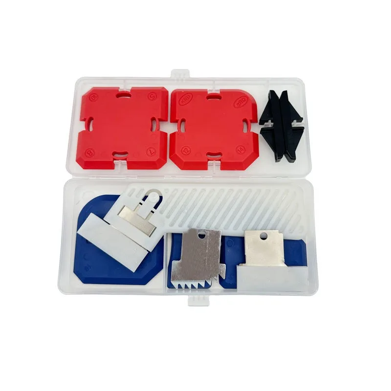 Caulking Tool Kit, 5-in-1 Stainless Steel Sealant Finishing Tool, Reusable Grout Scraper for Tile Bathroom Kitchen