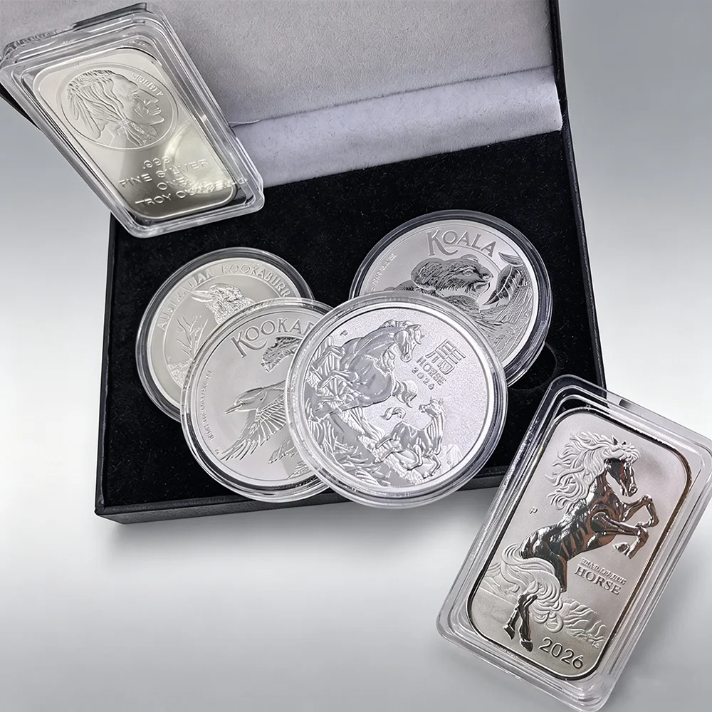 1/5pcs Vintage Silver Coin Animal Theme Commemorative Coin Copper Silver Plated Bar Metal Crafts Collection Souvenir Gift Badge