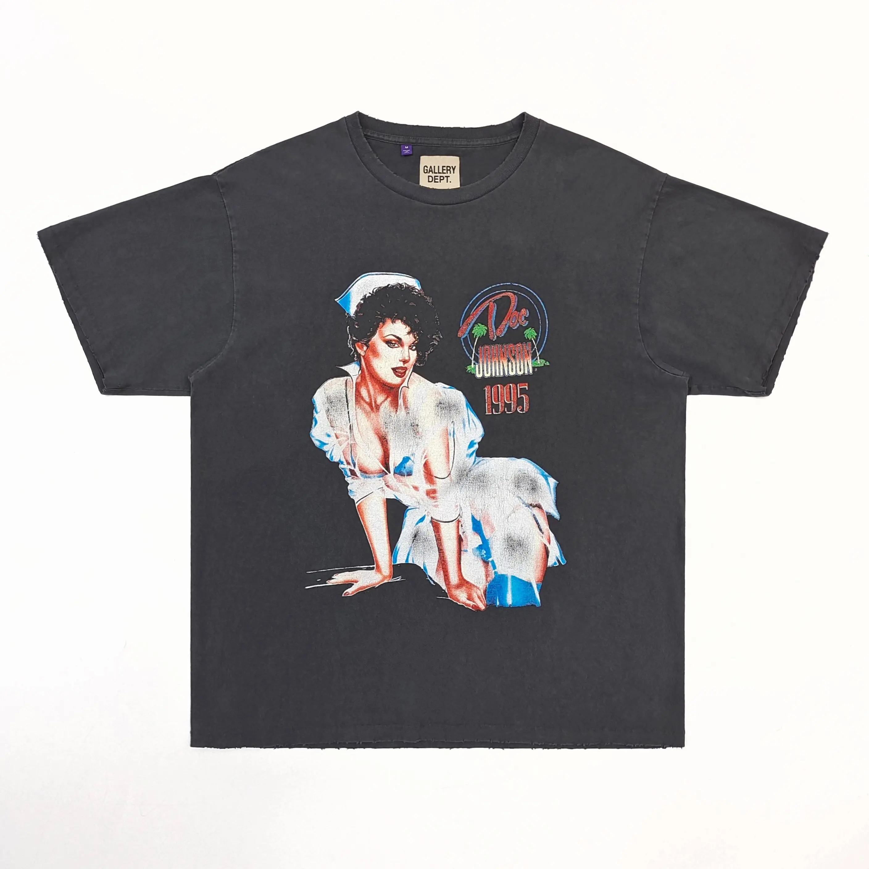 Gallery dept nurse letter print wash do old short sleeve t-shirt