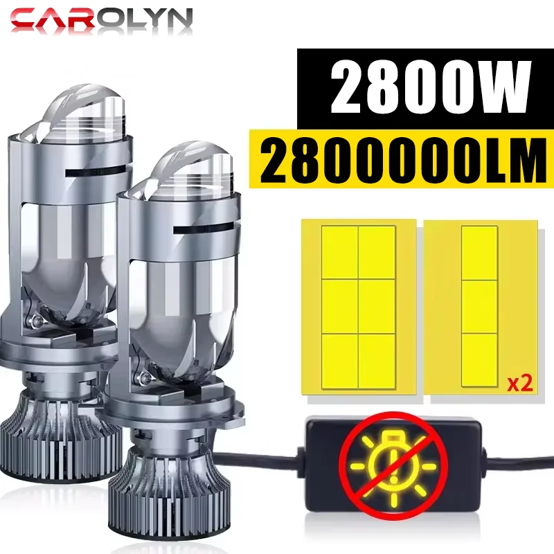 

H4 Bi LED Mini Projector Lens 2800000LM 2800W Car Headlight Bulb 5570 CSP Canbus Motorcycle STG Dual Beam Auto LED Light 12V 24V