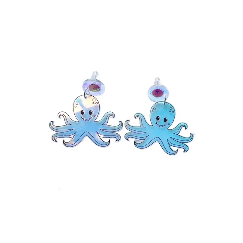 Marine Animal Earrings Acrylic For Women Shell Jellyfish Shark Sea Horse Long Fashion Party Jewelry Night Club