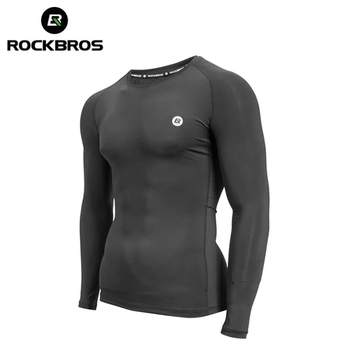ROCKBROS-ropa interior cálida de manga larga para ciclismo, camisa deportiva de lana para bicicleta, mantiene el calor