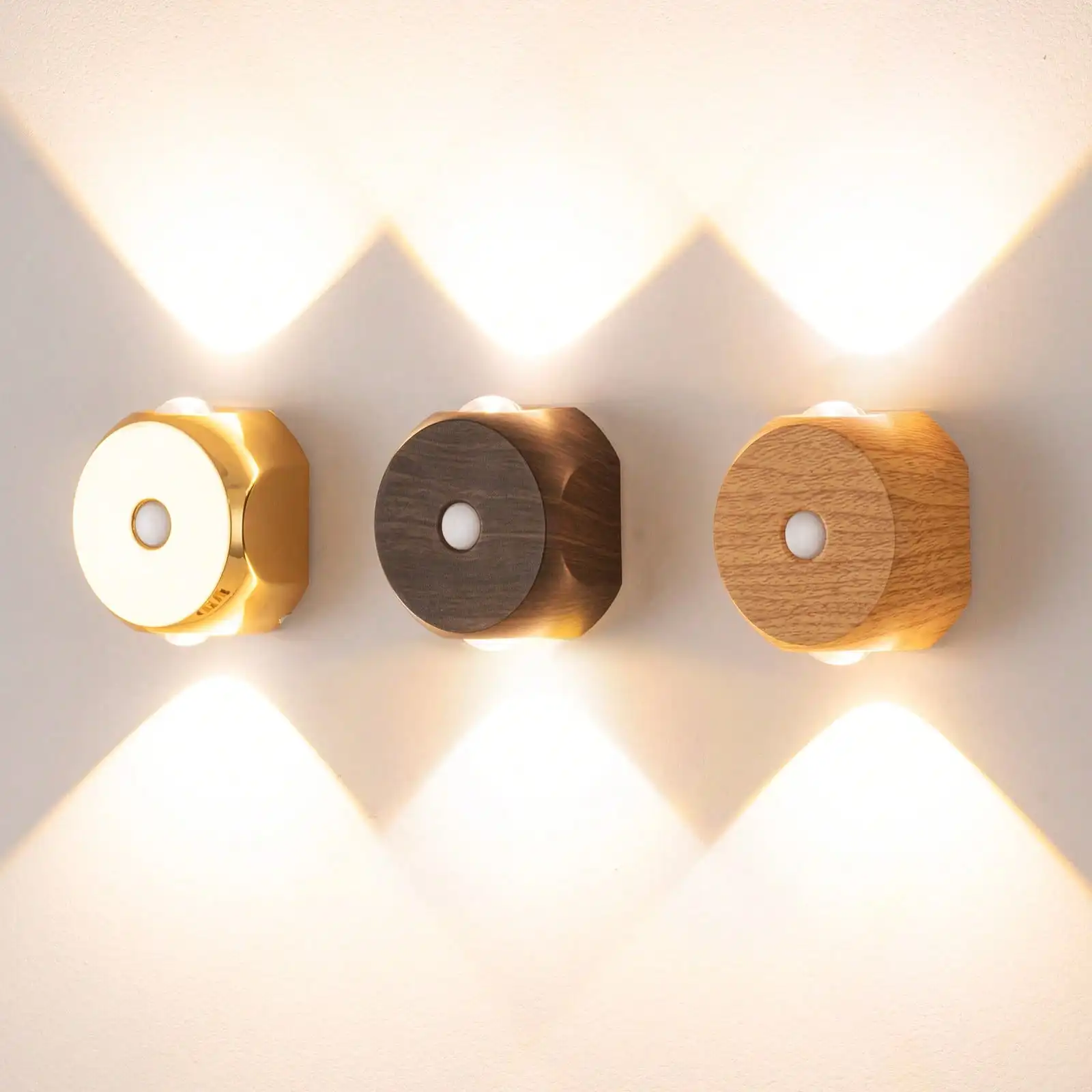 

Motion Sensor LED Wall Light, rechargeable magnetic lamp with auto on/off, warm light for multi-scene home decor.