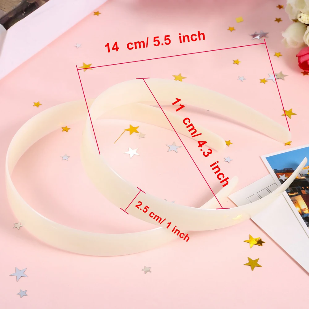 10pieces White Plastic Headbands 5-25 mm Plain No Teeth Head Hoop Band Base for DIY Hair Jewelry Making Headbands Accessories