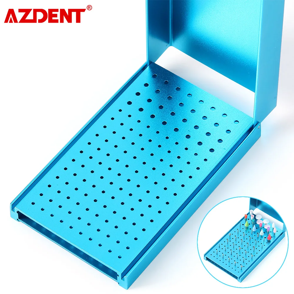 AZDENT Dental Bur Holder 152 Holes Disinfection Box Autoclavable for FG/CA Bur Sterilization Holder Dentistry Lab Tools