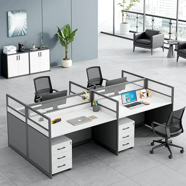 

4 Seater Call Center Desk Customizable Office Furniture Workstation