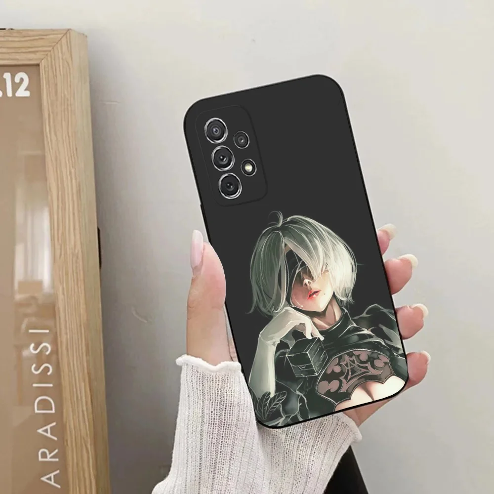 N-NieR A-Automata 2B Phone Case For Samsung Galaxy A20,A21s,A22,A31,A32,A52,A53,A72,73,A80,A91Soft Black Cover