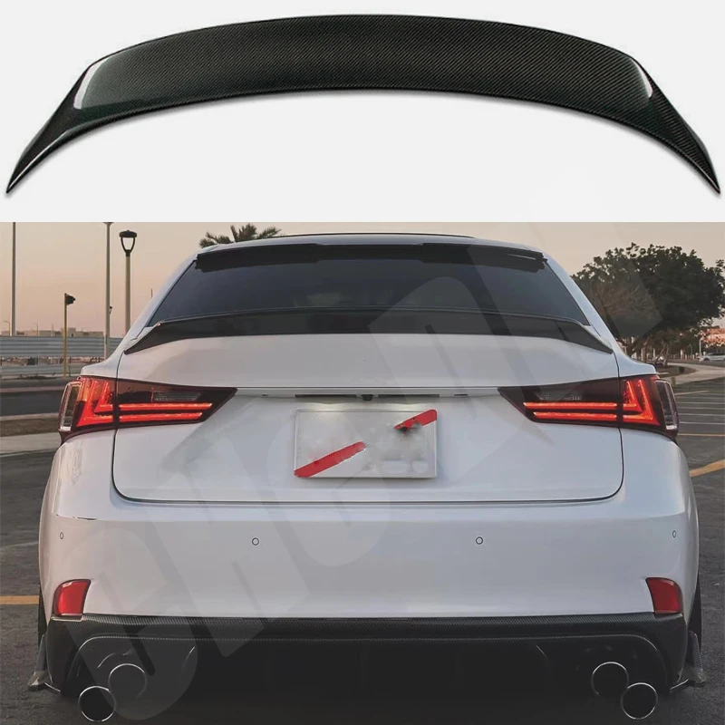 For Lexus IS200t IS250 IS350 2014-2020 IS300 Car Rear Trunk Lid Spoiler Wing Carbon Fiber High AR Style Decklid Splitter Lip