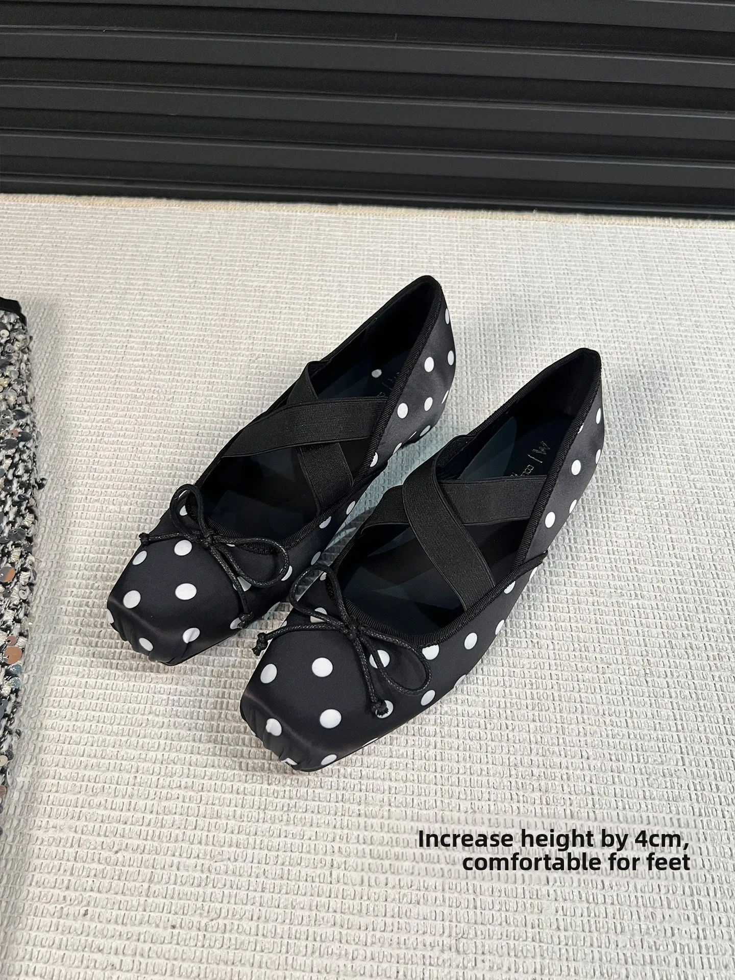 ballet-flounce-mary-jane-women's-shoes-spring-2026-fashion-versatile-4cm-heel-cross-strap-knot-single-shoes