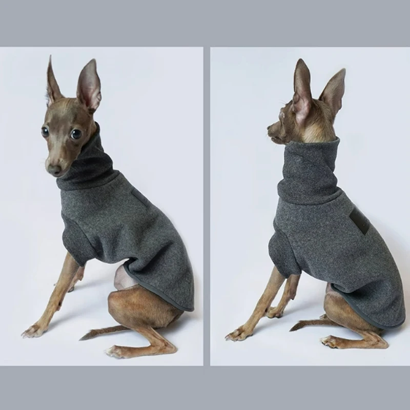 Warm Autumn Winter Pet Turtlenecks Vest High-grade Fabric Italian Greyhound Grey Small Media LargeClothes Whippet Clothing