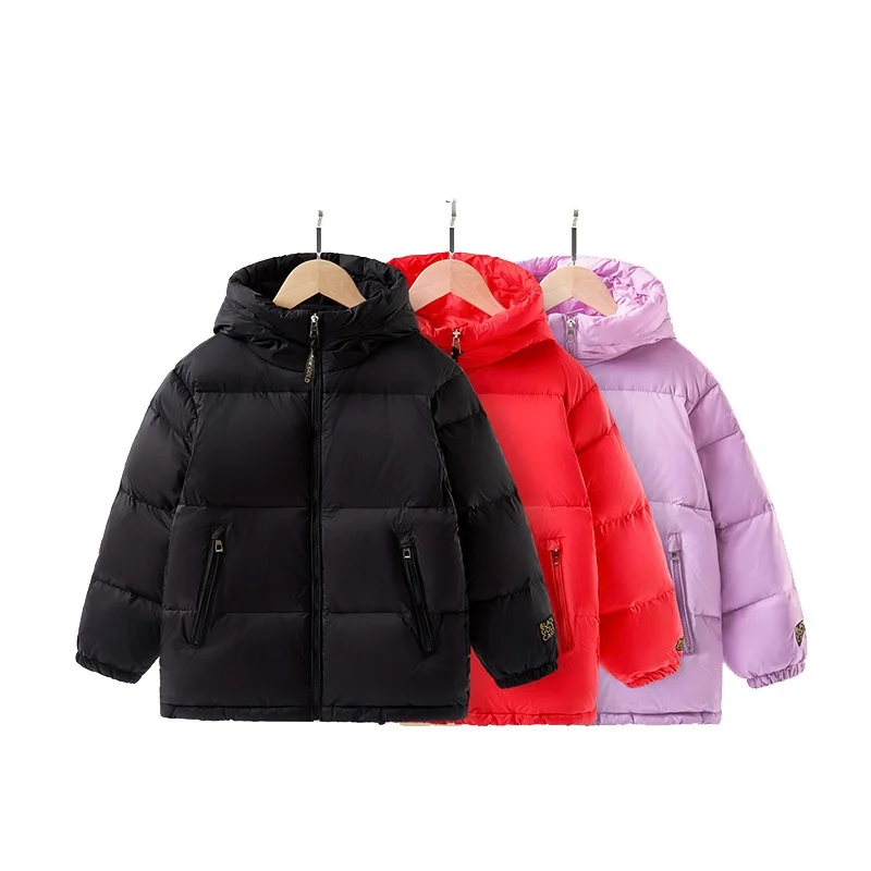 Jongens Donzen Katoenen Jas Windscherm Bovenkleding 2024 Paars Dikker Winter Herfst Sport Warm Kerstcadeau Kinderkleding