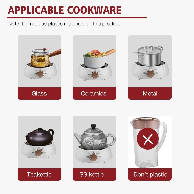 

Portable single electric heating plate cookware for household kitchen appliances, suitable for outdoor use in cars and RVs