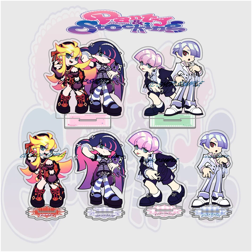 Panty & Stocking with Garterbelt Acrylic Stand Keychain Panty Anarchy Stocking Anarchy Figure Tabletop Display Merchandise Gift
