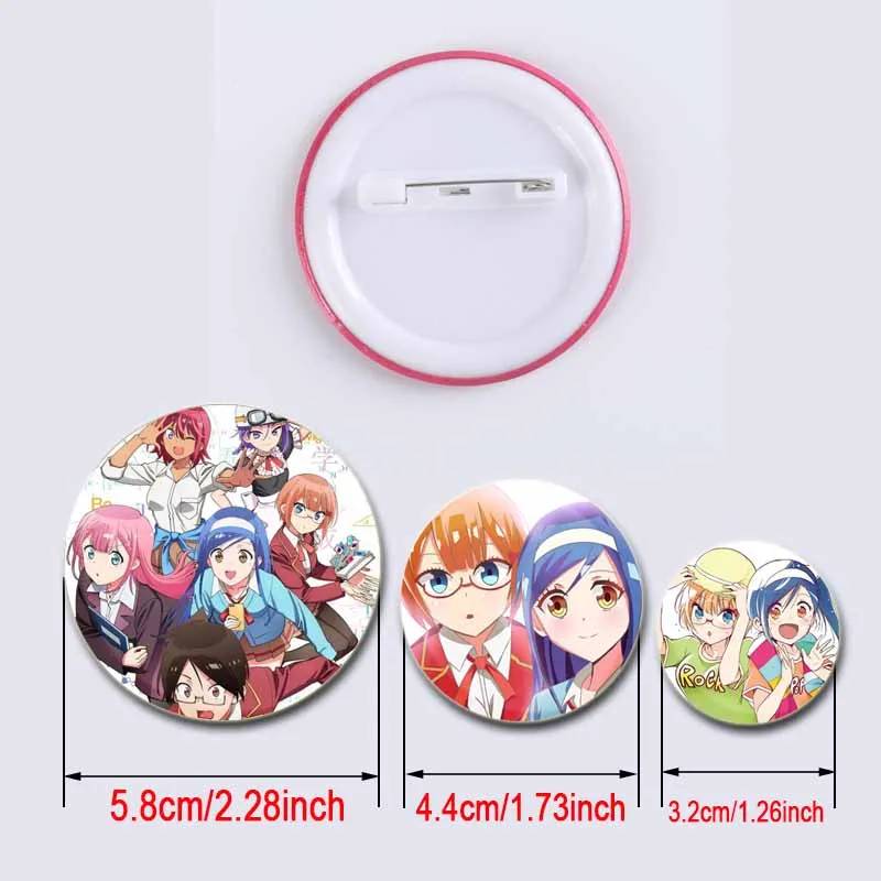 58mm Anime We Never Learn Cartoon Figure Brooches Cosplay Exquisit Badge for Collar Backpack Hat Accessory Handmade Enamel Pins