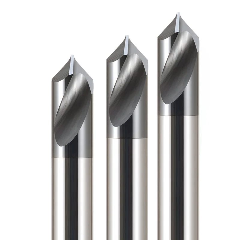 Azzkor Hrc66 CNC Point Drilling Bit 90 Degree Black Coated 2 Flutes Solid Carbide Spotting Drill Bits For Steel