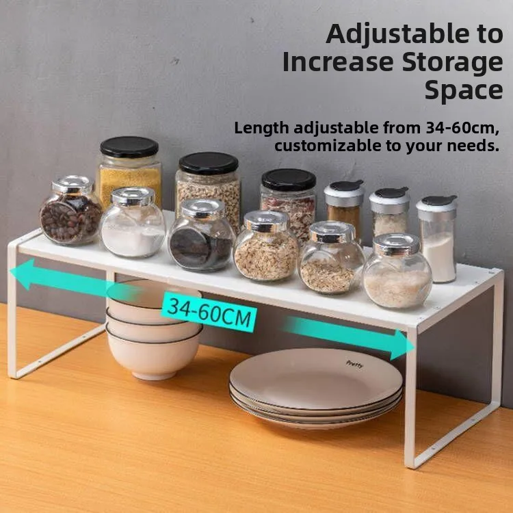 Japanese Style Single Layer Shelf Kitchen Table Iron Compression Art Storage Organizer for Condiment Bottles Home Organization