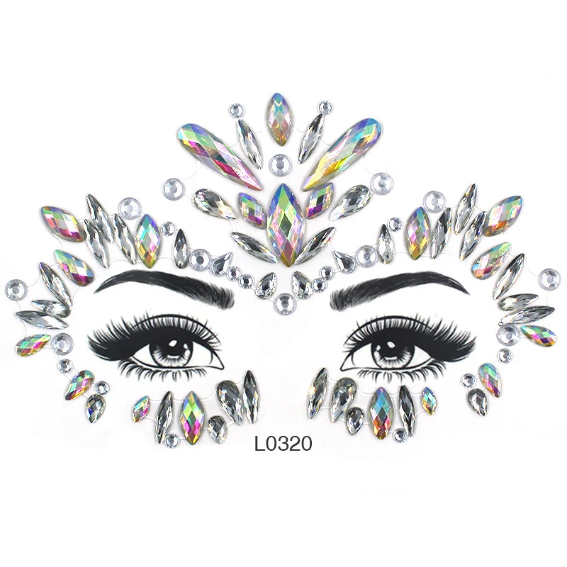 

Face Glitter Jewels Tattoo Stickers Festival Party Shiny Crystal Fake Tattoo Rhinestones Gems Body Art Temporary Tattoos Sticker